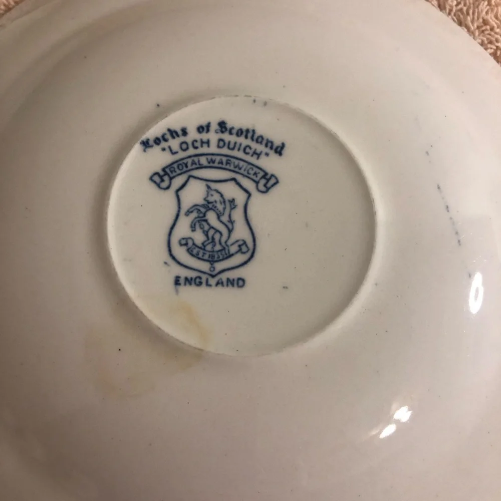 Vintage Lochs of Scotland Royal Warwick 5 Tea Cups & 6 Saucers Loch Duich & Dich
